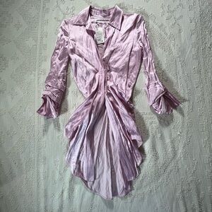 Alexander Wang Light Pink Satin shirt dress